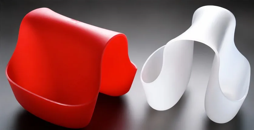 Red and white Sink Caddies side by side